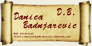 Danica Badnjarević vizit kartica